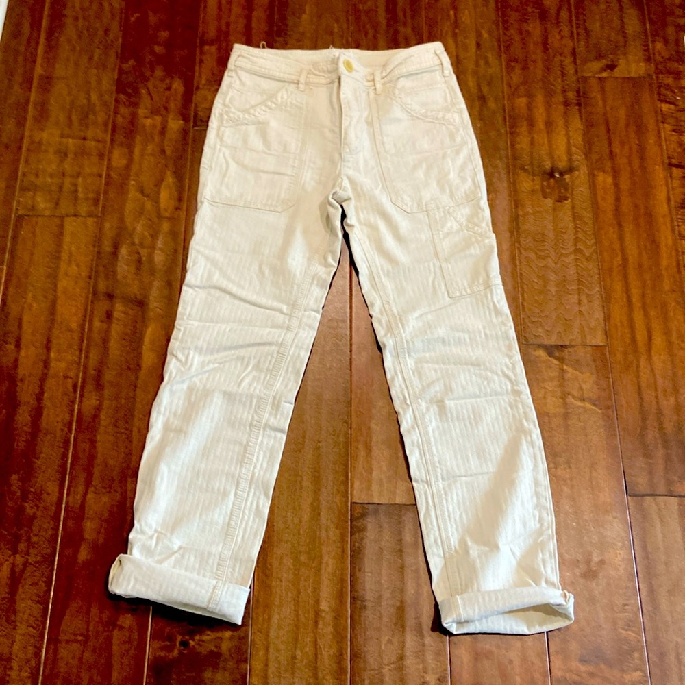 Anthropologie cargo pants cream color/off-white size 26